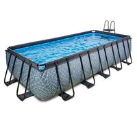 Piscina EXIT Stone 540x250x122cm con bomba de filtrado de arena, color gris