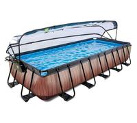 Piscina con Bomba de Filtro de Arena y cúpula y Bomba de Calor Infantil Exit Toys Wood 540 x 250 x 100 cm