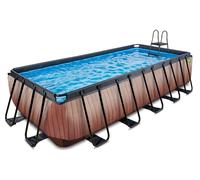 Exit - Piscina Wood efecto madera 540 x 250 x 122 cm con filtro de cartucho