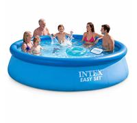 Piscina Familiar Redonda de Intex Easy Set PISCINA GRANDE Capacidad 1942 Litros, PVC Tri-Laminado Resistente, Fácil Instalación y Drenaje con Manguera