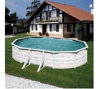 Piscina Finlandia Gre Ovalada Simil Madera Altura 120 Sin Solera Filtro Arena - 500x300