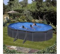 Gre Anthracite Ovalada 500 x 300 x 132 cm - Piscina desmontable de acero