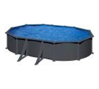Gre Anthracite Ovalada 610 x 375 x 120 cm - Piscina desmontable de acero