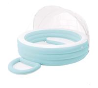 Piscina hinchable con asiento y toldo azul 277x221x137 cm intex