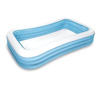 Piscina Hinchable Infantil Rectangular 305x183x56 cm, 1.020 litros, 3 Cámaras de Aire, Estable, Tapón de desagüe, Vinilo, Larga duración, Parche de reparación, para niños Desde 6 años (58484) Intex