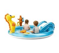Piscina Infantil con Tobogán,Juguete Acuático Hinchable De Temática Marina - Piscina de Chapoteo de Verano | para Niños, De Cumpleaños, Vacaciones, Patio, Camping, Playa, Jardín, Parque