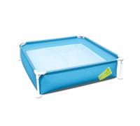Piscina infantil económica Bestway cuadrada con aro superior metálico sin depuradora para niños de 122cm cada lado y 30cm de altura