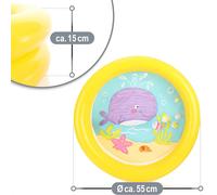 Piscina Infantil - Piscina Hinchable Redonda para bebés - Mini Piscina de 2 Anillos para balcón, Piscina para Balcón, Terraza o Jardín, Refrescante Baño en Verano para Bebes, Duradero, Fácil de