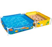 Piscina inflable Bestway® "Mi primera piscina de estructura" con arenero, de 213 x 122 x 30,5 cm, diseño submarino colorido y forma rectangular