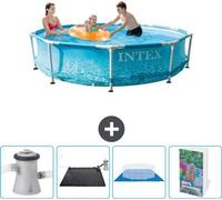 Piscina inflable Intex Rond Frame - 305 x 76 cm - Resistente a la presión del agua - Incluye bomba para piscina - Alfombra solar - Cubierta para el fondo - Manual de instrucciones de la piscina