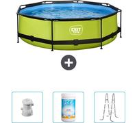 Piscina inflable Lime Rond - 300 x 76 cm - Con bomba - Cloro - Escalera - Ahora a un precio especialmente ventajoso