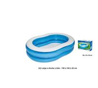 Piscina Inflable Rectangular para Niños y Familia snowdvance｜Tres Tamaños Disponibles｜PVC Reforzado y Duradero｜Apta para Mayores de 6 Años｜Uso en Jardín, Terraza o Césped｜175×262×51cm / 183×305×56cm /