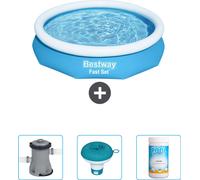 Piscina inflable redonda Bestway Fast-Set – 305 x 66 cm – Azul – Incluye bomba, flotador para cloro y cloro