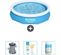 Piscina inflable redonda Fast-Set de Bestway – 305 x 66 cm – Azul – Incluye: bomba, tiras de prueba y cloro