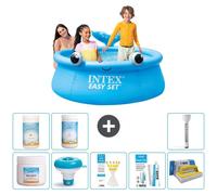 Piscina inflable redonda Intex - 183 x 51 cm - Azul - Walvis - Con generador de cloro - Kits de prueba - Kit de reparación - Termómetro