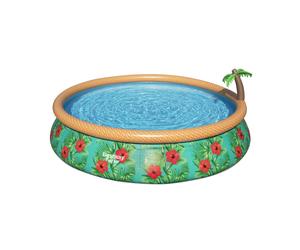 Piscina Insuflável Fast Set Com Palmeira E Bomba De Filtração 4,57M X 0,84M Bestway
