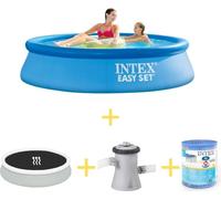 Piscina Intex Easy Set - 244 x 61 cm - Incluye cubierta solar, bomba de filtración y filtro
