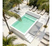 Piscina modular de acero prefabricada de 3 m/20 pies sobre el suelo | Piscina de marco reforzado de grado industrial con conexiones de fontanería fáciles y forro duradero para un rendimiento al