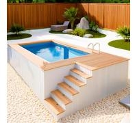 Piscina prefabricada sin excavación - Piscina modular de 20 pies con panel lateral de vidrio templado, piscina sobre el suelo Plug & Play con sistema de filtración