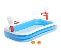 Piscina rectangular Blanco Y Azul Hinchable Infantil con Canastas Baloncesto Bestway Basketball 254x168x102 cm
