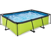 Piscina rectangular EXIT Lime, de 220x150x65 cm, piscina portátil, con bomba de filtración, color verde
