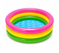 Piscina Redonda Hinchable Intex Infantil con Aros de Seguridad y Base Inflable para Pequeños
