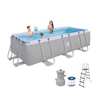 Piscina Tubular Avenli Steelsuper Frame Rectangular Pool Set. Capacidad 8870l, Con Depuradora Y Escalera.