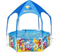 Piscinas inflables Bestway® Steel Pro™ con cubierta protectora solar "Splash-in-Shade", sin bomba, de Ø 183 x 51 cm, con diseño submarino de colores, redonda