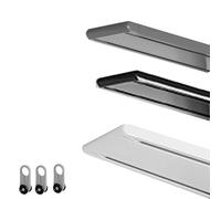 Pista de aluminio para montaje en techo, barra de rodillo silenciosa, 100-420 cm, pista plana en blanco/negro/gris (blanco 120 cm), perfecto para decoración del hogar