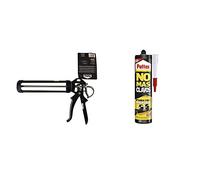 Pistola C-9 Profesional + Pattex No Mas Clavos Original, adhesivo de montaje resistente blanco, 1 x 370 g cartucho