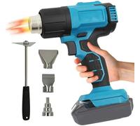Pistola de aire caliente inalámbrica 350W, compatible con batería Makita 18V, temperatura de 86 a 1022°F (30 a 550°C), para bricolaje y reparaciones, incluye 3 boquillas y un rascador - sin batería