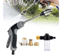 Pistola de alta presión Power Jet Pistola de alta presión para manguera de jardín, pistola de riego de jardín Pressure Washer Nozzle con boquilla giratoria de 360° para lavado de coche, jardín y
