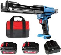 Pistola de calafateo inalámbrica con empuje de 8000 N, aplicador eléctrico de epoxi de doble componente de 12 V para cartuchos y tubos, incluye 2 baterías.