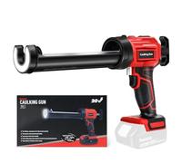 Pistola de cartuchos de batería compatible con batería Makita de 18 V, pistola de calafateo eléctrica con 4 velocidades y luz LED, 10oz/300 ml, pistola de silicona para sellar, espátula (sin batería)