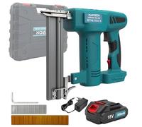 Pistola de clavos 2 en 1 para Makita 18 V, 18 GA, sin escobillas, 150 tiros/min, disparo individual/serie, profundidad ajustable, 1,24 kg, incluye 1 batería de 3000 mAh, 1000 clavos y grapas, maletín