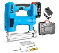 Pistola de clavos eléctrica inalámbrica 2 en 1, recargable | Cargador de aleación de aluminio antiatasco 2 en 1, alimentación de litio inalámbrica de 21 V, agarre suave antideslizante