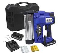 Pistola de Clavos y Grapas para Madera Clavadora Grapadora Neumática 2 en 1 18V Inalámbrica Sin Hilos con Batería Adicional + Li-on Cargada en 50minutos Larga Duración, 300 Clavos y 300 Grapas GRATIS