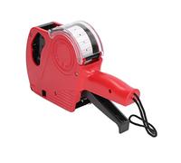 Pistola de etiquetas de precio de 8 dígitos, máquina de etiquetado manual de 8 dígitos, etiqueta de precio con cartucho de marcado de precios portátil, etiquetas de marcador de precios (rojo)
