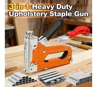 Pistola de grapas de alta resistencia, pistola de grapas y clavos 3 en 1 con 3000 grapas, grapadora de pared, pistola de grapas para tapicería, bricolaje, madera, manualidades, carpintería, decoración
