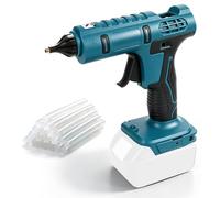 Pistola de pegamento caliente a batería compatible con Makita 18 V, pistola de fusión de pegamento caliente con 20 barras de pegamento de 11 mm, ideal para reparaciones, manualidades, bricolaje (azul