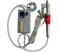 Pistola de pegamento termofusible autocebante con calor ajustable y 4 puntas de latón para manualidades con tela y colocación de diamantes de imitación.