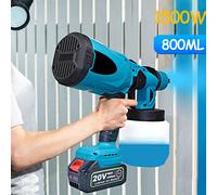 Pistola de Pulverización Eléctrica Inalámbrica de 800 ml, Pulverizador de Pintura para Muebles, Aerógrafo para Batería Makita de 18V, Herramientas de Bricolaje Gary EU Plug