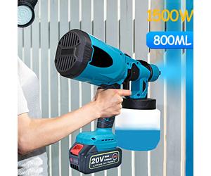 Pistola de Pulverización Eléctrica Inalámbrica de 800 ml, Pulverizador de Pintura para Muebles, Aerógrafo para Batería Makita de 18V, Herramientas de Bricolaje Blue EU Plug