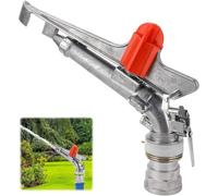 Pistola de Riego Ajustable 2 Pulgadas, Aspersión de Gran Área 25-360°, Aleación de Zinc para Granja, Huerto, Jardín, Césped, Plantación de Té y Control de Polvo Agrícola - hasta 40m Alcance