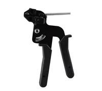 Pistola para bridas de cables de acero inoxidable negra | Herramienta cortadora de tensor automático, tensor de cremallera de metal ajustable para tensión y corte