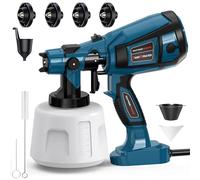 Pistola pulverizadora de pintura eléctrica de 800W con 4 boquillas, pistola de pintura en aerosol HVLP de 1400ml para muebles, valla, pared, coche, casa, pintura DIY Amarillo