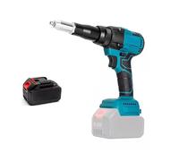 Pistola remachadora eléctrica inalámbrica de 2,4-4,8mm, herramientas eléctricas domésticas, destornillador con luz LED for batería de 18V (no incluida)(2 battery)