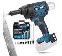 Pistola Remachadora Inalámbrica Compatible con Makita 18V, Pistola de Remache eléctrica automática para remaches ciegos de acero de 2,4-4,8 mm y remaches ciegos de aluminio de 2,4-6 mm, 25 mm carrera