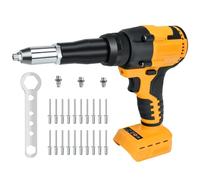 Pistola remachadora inalámbrica para batería Dewalt de 20 V, 1/8 pulgadas, 5/32 pulgadas, 3/16 pulgadas, 20 remaches y luz LED, 3 adaptadores eléctricos automáticos para metal, plástico, cuero (sin