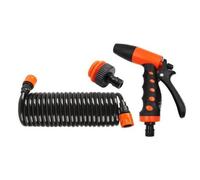 Pistola Riego con Tubo Portátil | Multifunción, Kit Lavado con tubo Espiral, para Garaje, Jardín, Patio